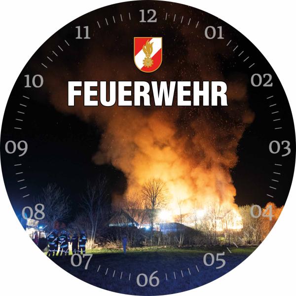 Glasuhr FEUERWEHR 29cm - FW15
